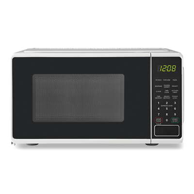 Mainstays 0.7CuFt Compact Countertop Microwave Oven White 700W Power LED Display-image
