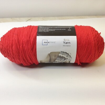 Mainstays  #4  Acrylic Yarn One 7oz Skein Red  Walmart NEW-image