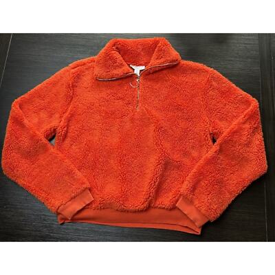 Topshop Woman’s Fuzzy 1/4 Zip Pullover Size 4, Warm Cozy Fall-image