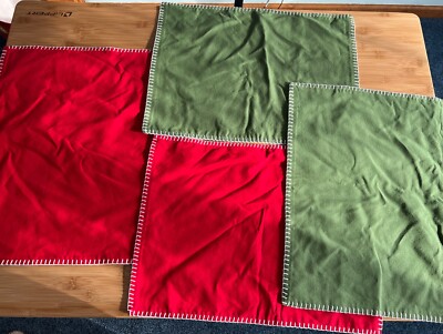 Cloth Pier 1 Placemats New Set 4 Large 19”x 14” Red Green-image