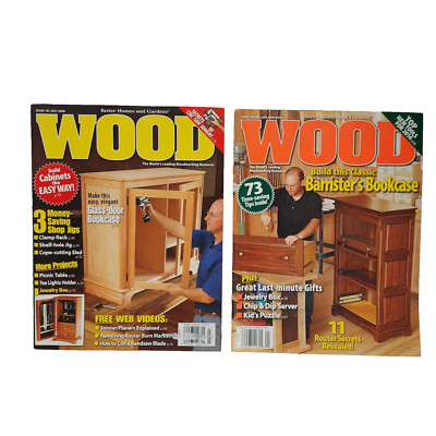 Better Homes & Gardens Wood Magazines July & Dec 2009 Bookcases, Picnic Table-image