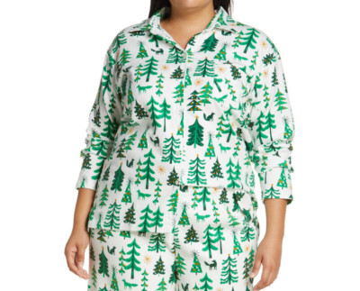Nordstrom Christmas Print Flannel Pajama Set  Sz XL  #2 -image