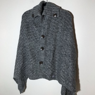 Ugg poncho cape grey turtleneck pullover sweater soft minimalist cozy-image