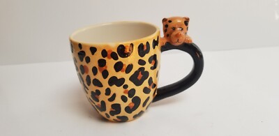 Vintage Pier 1 imports cheetah coffee mug 5
