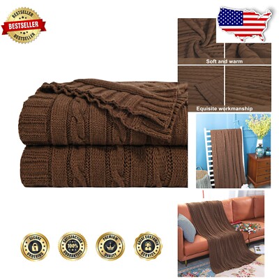 Minimalist 60x80 Brown Throw Blanket - Pure Cotton, Lightweight & Cozy Comfort-image