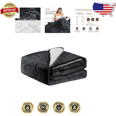 Reversible Dark Grey Weighted Blanket for Cozy Comfort - Perfect for All Seasons-image
