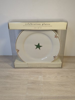 Pier One Celebration Star Plates Set Of 4 Appetizer Dessert Salad New In Box -image