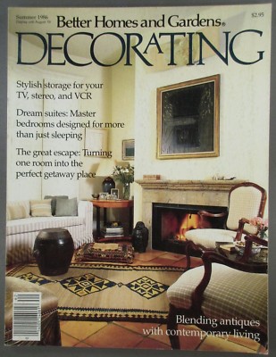 1986 Better Homes & Gardens Decorating Magazine Blending Antiques & Contemporary-image