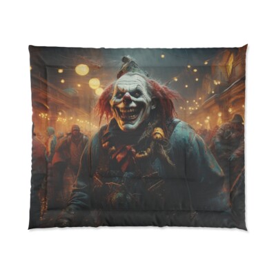 King Size Comforter Haunted House Clown Scary Horror Halloween Insane Metal Band-image