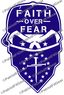 Faith Over Fear,Skull,In God We Trust,Faith Family Freedom,1A,Custom Vinyl Decal-image