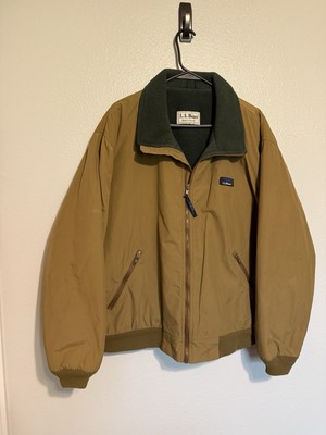 Vintage LL Bean Warm Up Jacket Fleece Lined Green Mens Made in USA THREE SEASON-image