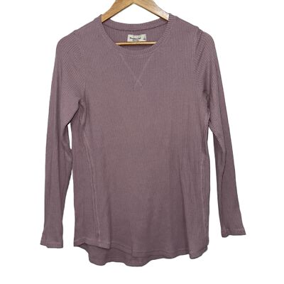 Womens Abercrombie Soft AF Cozy Purple Ribbed Knit Crew Neck Sweater Size Large-image