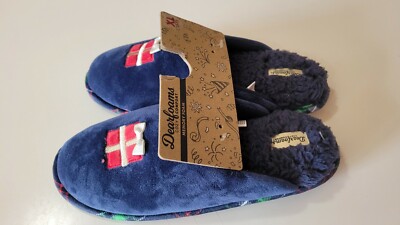 Dearfoam Cozy Comfort Memory Foam Women's Slippers Size XL Navy-image