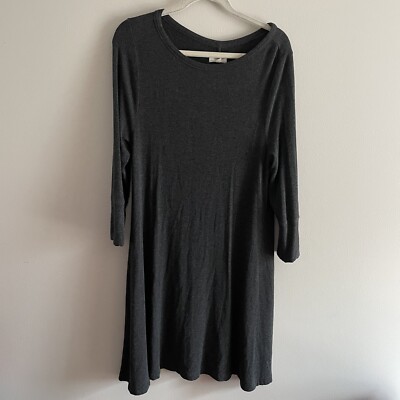 Lou & Grey Women L Charcoal Gray Cozy Comfort Casual Signaturesoft Swing Dress-image