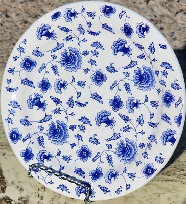 Pier 1 Imports Blue & White Floral Pattern Salad Plate-image