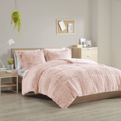 Malea Shaggy Comforter Set, Long Faux Fur Cozy Down Alternative, Modern Casual U-image