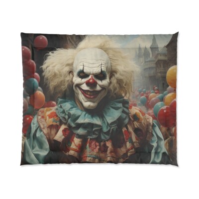 King Size Comforter Haunted House Clown Scary Horror Halloween Insane Metal Band-image