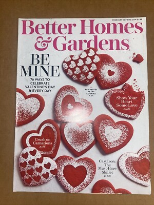BETTER HOMES AND GARDENS Magazine FEBRUARY 2017 Recipes VALENTINES DAY Crafts-image