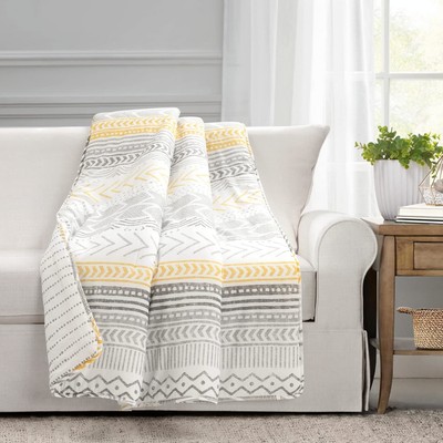 Hygge Geo Reversible Cotton Throw Blanket, 60