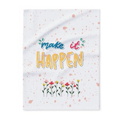 Cozy Arctic Fleece Blanket, message, make it happen, 30