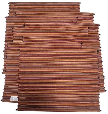 Pier 1 Imports Placemats Set Of 8 Fall Colors Bead Accent Striped-image
