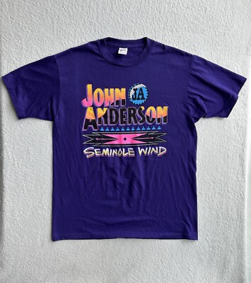 Vintage John Anderson Seminole Wind Mens Large Tee Made In USA single stitch-image