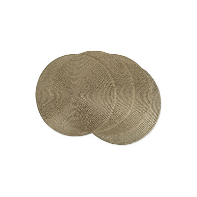 Design Imports Round Woven 4-Pc. Placemats - METALLIC GOLD ONE SIZE-image