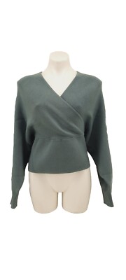 Chic And Cozy By Love Tree Slate Grey Pullover Wrap Sweater.  Size 2X-image