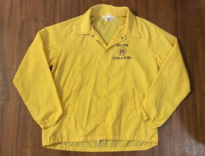 Vintage 70’s Chalk Line Elon College NC Logo Yellow Thin Wind Snap Jacket Mens L-image