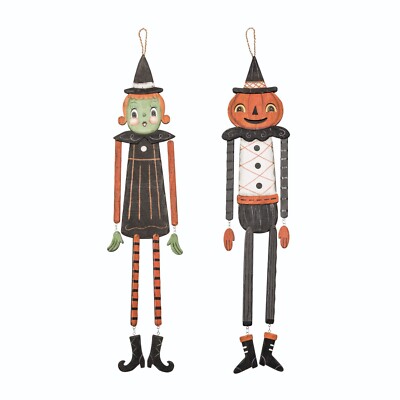 Transpac Imports - Johanna Parker Designs - Dangling Pumpkin/Witch Set - R0072-image