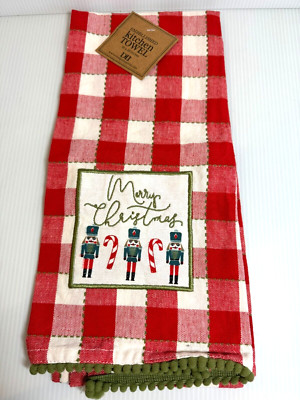 NEW ~ DII Design Imports Embellished Christmas Dish Towel ~ 18 x 28