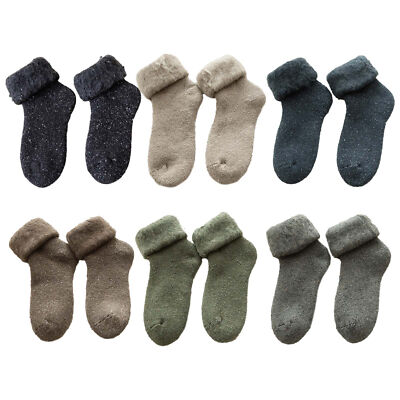 1 pair Cashmere Socks Women Cozy Furry Socks Thick Thermal Winter Warm Socks-image
