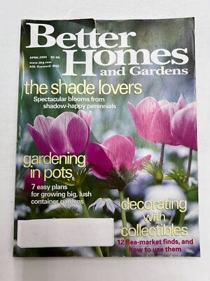 Better Homes & Gardens Magazine April 2000 Issue - The Shade Lovers *Torn Page*-image