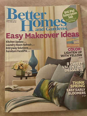 Better Homes and Gardens Magazine February 2014 Easy Makeovers, Valentines, New-image