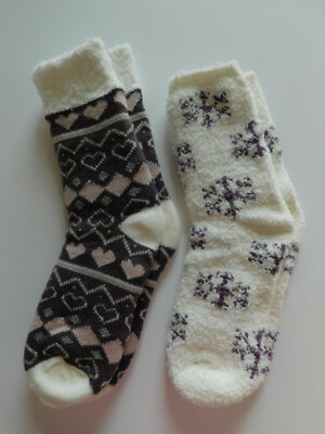 MIXIT Mixed Knit, Cozy Fuzzy Socks Women’s Multicolor One Size Fits Most NWT-image