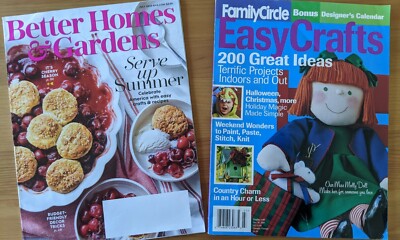 Two Magazines Summer Family Circle  Easy Crafts Better Homes Gardens Cooking-image