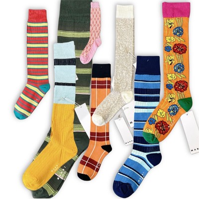 Italian Marni socks mid-claf knee-high boot sock crew over calf-image