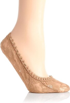 'Kushyfoot' Lace Foot Cover Nude 3 pairs-image