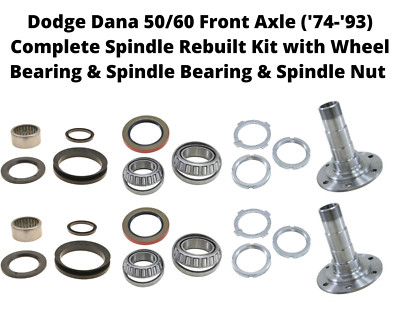Dodge Dana 60 Front Axle (74'-93') Complete Spindle Rebuilt Kit-image