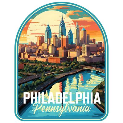 Philadelphia Pennsylvania Design A Souvenir Fridge Magnet 2-Inch Black-image
