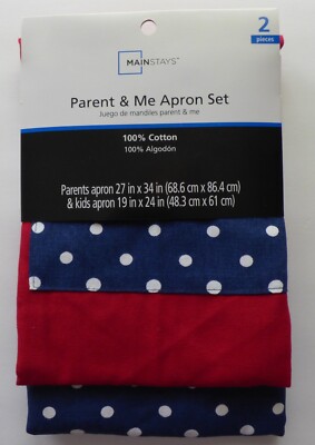 MainstaysAdjustable Parent & Me Apron Set of 2 For Baking Big & Little Chef-image