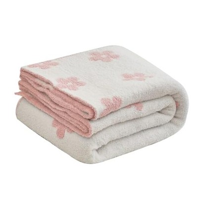 Ultra Soft Cozy Pink Sunflower Knitted Bbay Blanket Fluffy Baby 30