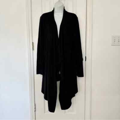 COMFY BAREFOOT DREAMS BAMBOO CHIC LITE CARDIGAN SWEATER SZ: S/M - BLACK-image
