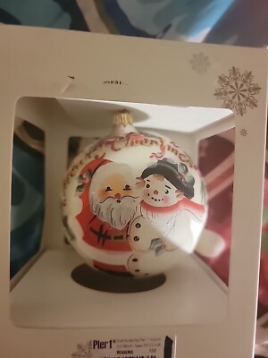 NEW Pier One Imports European Glass Ornament From Romania NWT 3.5”-image