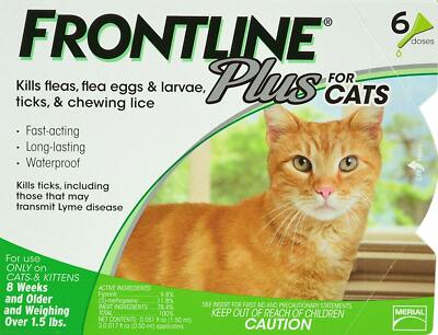 Frontline Plus for CATS over 1.5lbs/8 weeks 6 doses Fleas & Ticks 8404-image