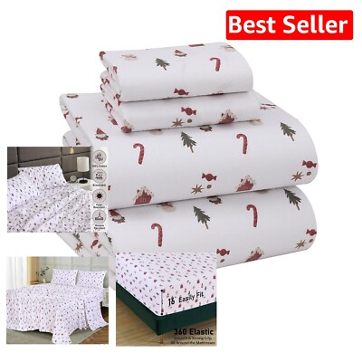 Luxurious 100% Cotton Flannel King Sheets with Deep Pockets - Cozy Comfort-image