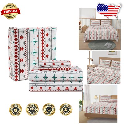 Cozy Twin XL Flannel Bedding Set - 3-Piece Snowflake Design - 100% Cotton-image