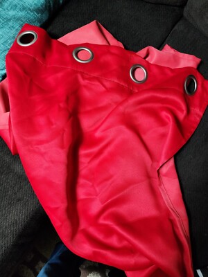 1 Red Rod Pocket Curtain Panel 40in x 63in-image