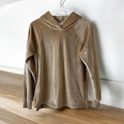 Member's Mark Women's Plush Hoodie Sz S  Raglan Sleeve Pullover Beige Cozy Fall-image