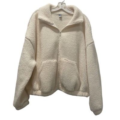 Womens Sweater Large Cozy Athleisure Full Zip Fleece Travel Casual Outdoors -image